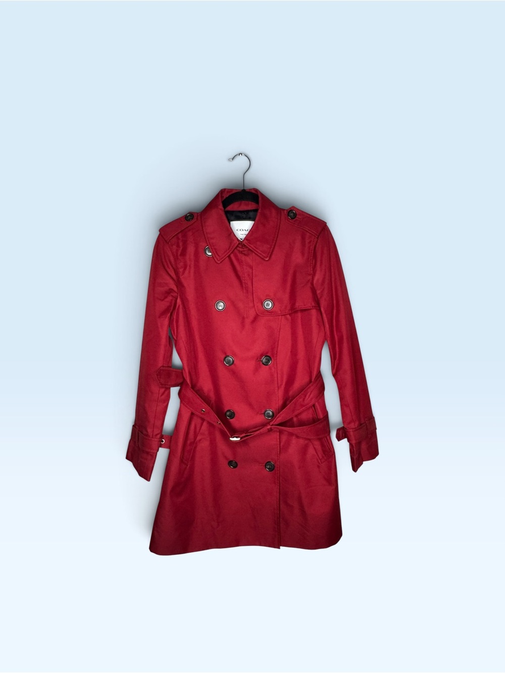 Coach Mid Trench Coat Ruby Red - Picture 8 of 9